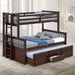 University Twin/Full Bunk Bed Grey, Walnut, & White - Marjories Furniture (Las Vegas, NV)