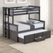 University Twin/Full Bunk Bed Grey, Walnut, & White - Marjories Furniture (Las Vegas, NV)