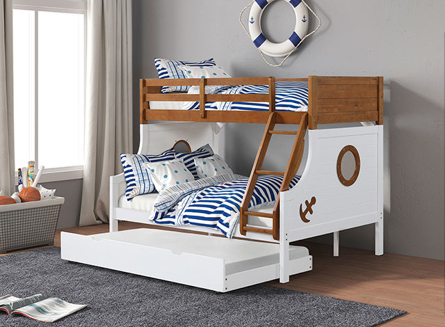Nautia Twin/Full Bunk Bed Black & White - Marjories Furniture (Las Vegas, NV)