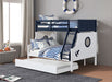 Nautia Twin/Full Bunk Bed Black & White - Marjories Furniture (Las Vegas, NV)