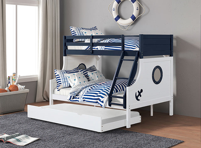 Nautia Twin/Full Bunk Bed Black & White - Marjories Furniture (Las Vegas, NV)