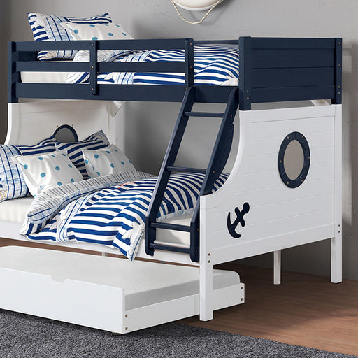 Nautia Twin/Full Bunk Bed Black & White - Marjories Furniture (Las Vegas, NV)