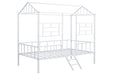 Rhonda Twin Loft Bed White, Silver, & Black - Marjories Furniture (Las Vegas, NV)