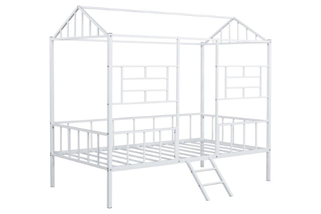 Rhonda Twin Loft Bed White, Silver, & Black - Marjories Furniture (Las Vegas, NV)