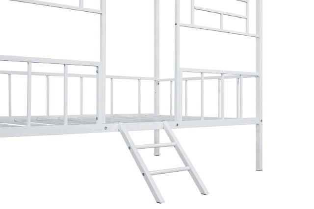 Rhonda Twin Loft Bed White, Silver, & Black - Marjories Furniture (Las Vegas, NV)