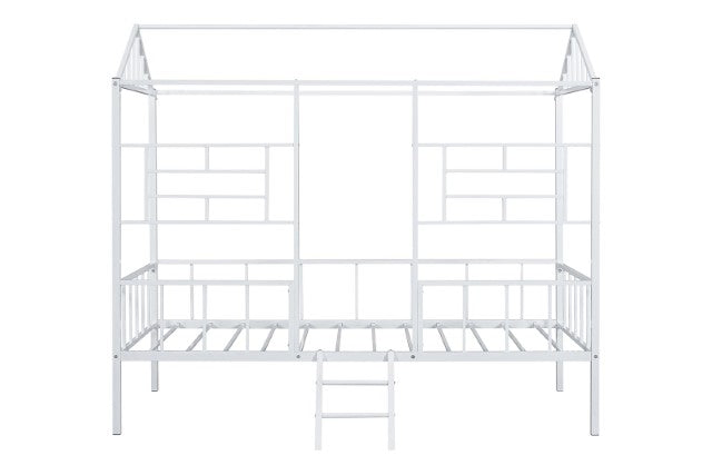 Rhonda Twin Loft Bed White, Silver, & Black - Marjories Furniture (Las Vegas, NV)