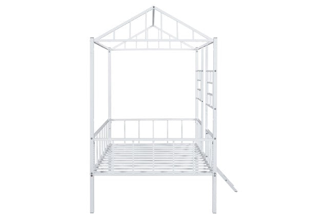 Rhonda Twin Loft Bed White, Silver, & Black - Marjories Furniture (Las Vegas, NV)
