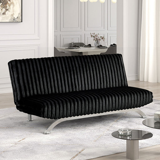 Villeneuve Futon Sofa Bed Black, Pink, & Grey - Marjories Furniture (Las Vegas, NV)