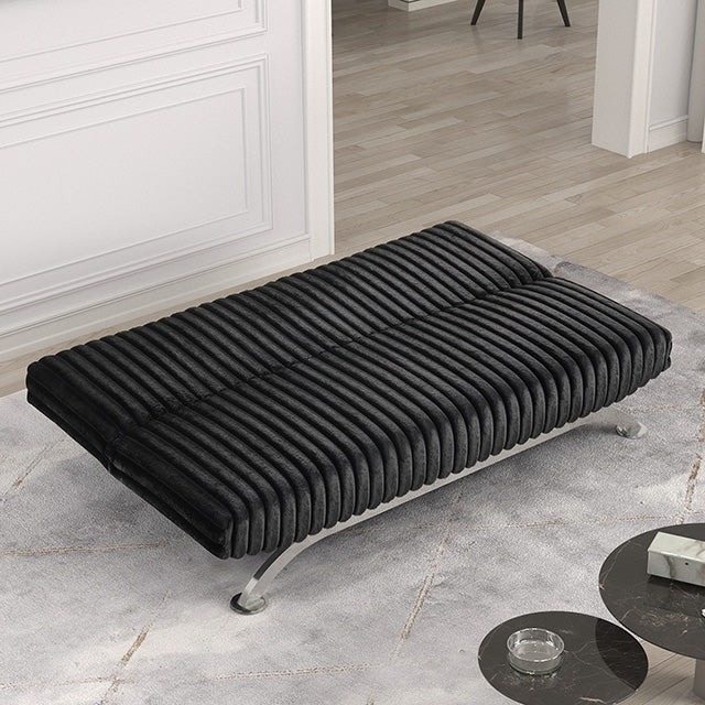 Villeneuve Futon Sofa Bed Black, Pink, & Grey - Marjories Furniture (Las Vegas, NV)