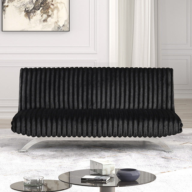 Villeneuve Futon Sofa Bed Black, Pink, & Grey - Marjories Furniture (Las Vegas, NV)