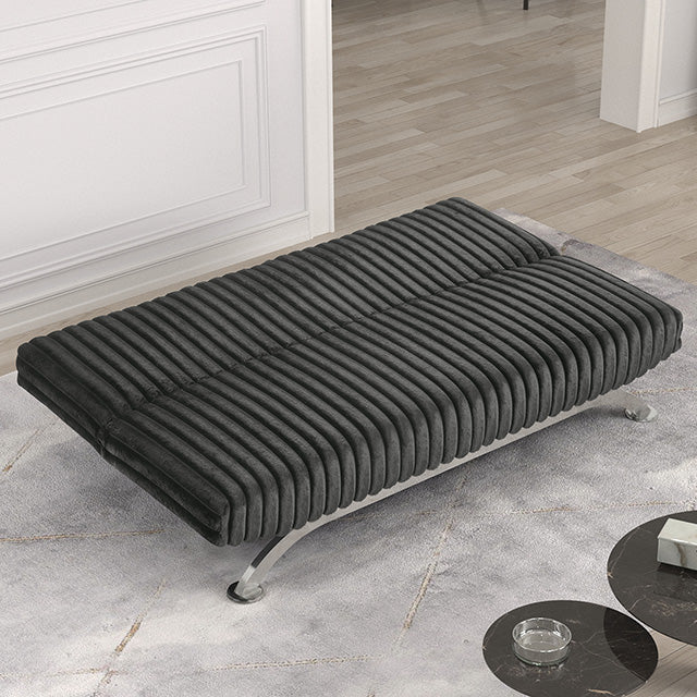 Villeneuve Futon Sofa Bed Black, Pink, & Grey - Marjories Furniture (Las Vegas, NV)