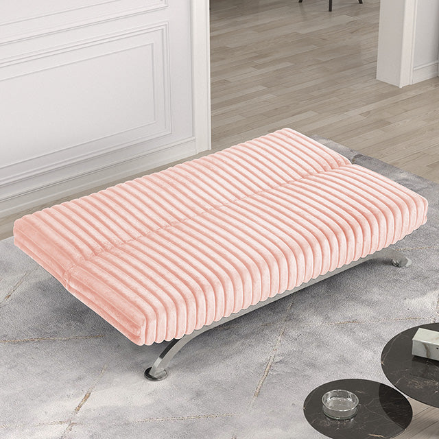 Villeneuve Futon Sofa Bed Black, Pink, & Grey - Marjories Furniture (Las Vegas, NV)