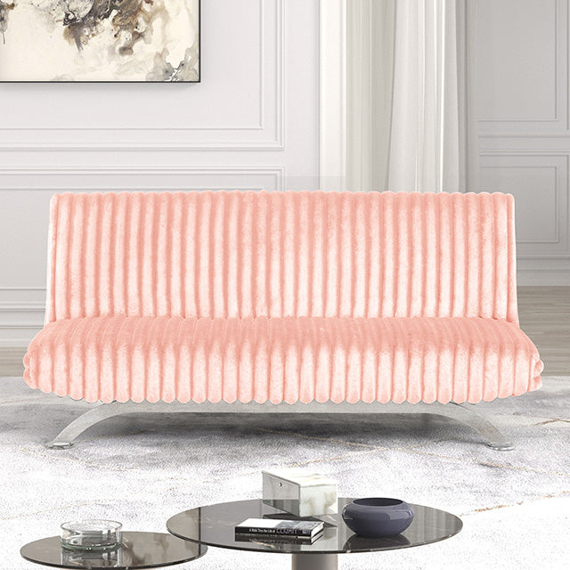 Villeneuve Futon Sofa Bed Black, Pink, & Grey - Marjories Furniture (Las Vegas, NV)