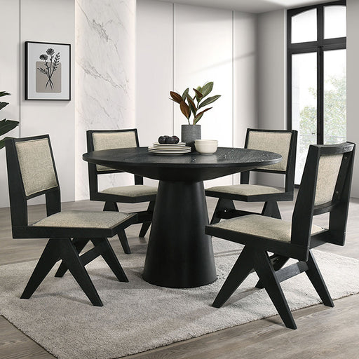 Tottenham 5 Pc Dining Table Set Black - Marjories Furniture (Las Vegas, NV)