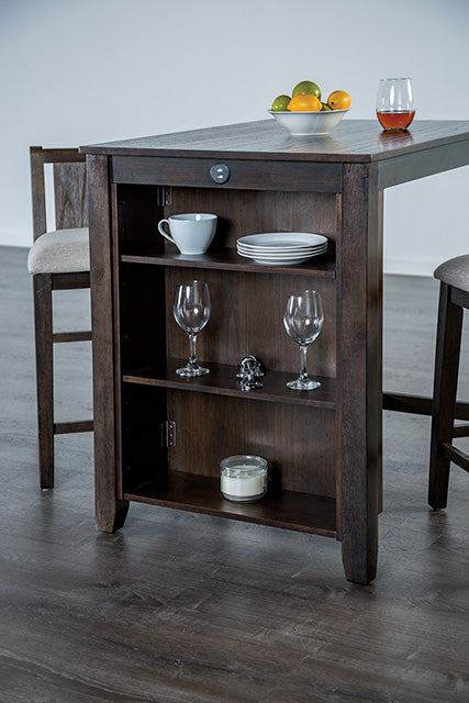 Lescles 3 Pc Counter Ht Set (1 Table + 2 Chairs) - Marjories Furniture (Las Vegas, NV)