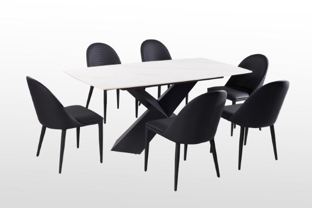 Lenvik 7 Pc Dining Table Set White - Marjories Furniture (Las Vegas, NV)