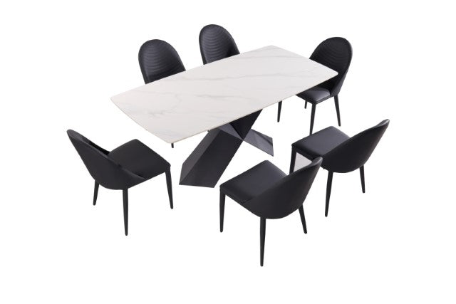 Lenvik 7 Pc Dining Table Set White - Marjories Furniture (Las Vegas, NV)