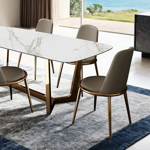 Norelli 7 Pc Dining Table Set Gold - Marjories Furniture (Las Vegas, NV)
