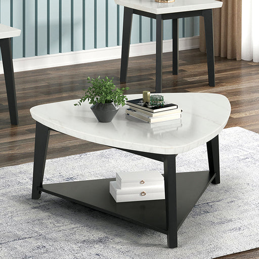 Thisted Triangle Marble Coffee Table - Marjories Furniture (Las Vegas, NV)