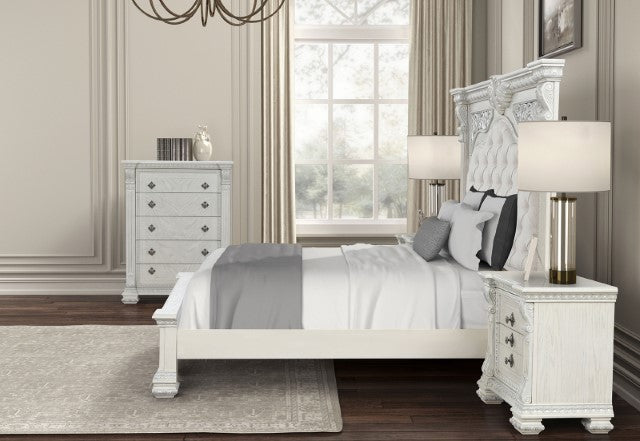Promenade E.King & Queen Bed Brown & White - Marjories Furniture (Las Vegas, NV)