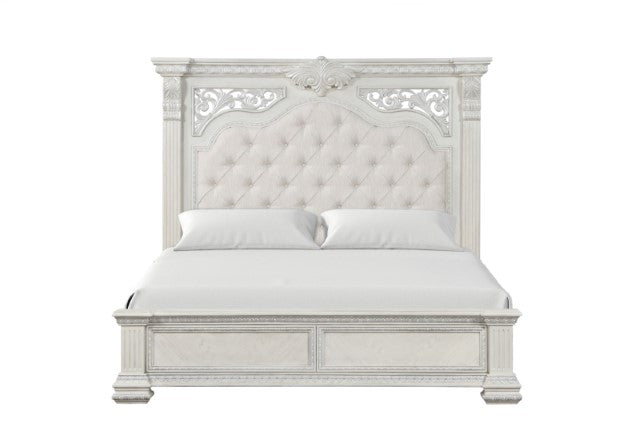 Promenade E.King & Queen Bed Brown & White - Marjories Furniture (Las Vegas, NV)