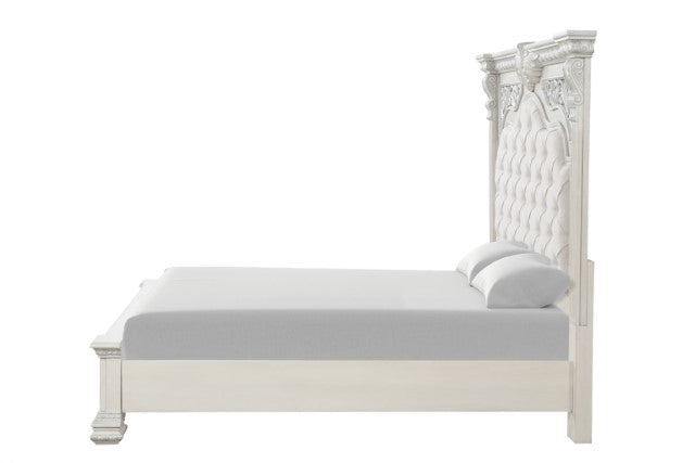 Promenade E.King & Queen Bed Brown & White - Marjories Furniture (Las Vegas, NV)