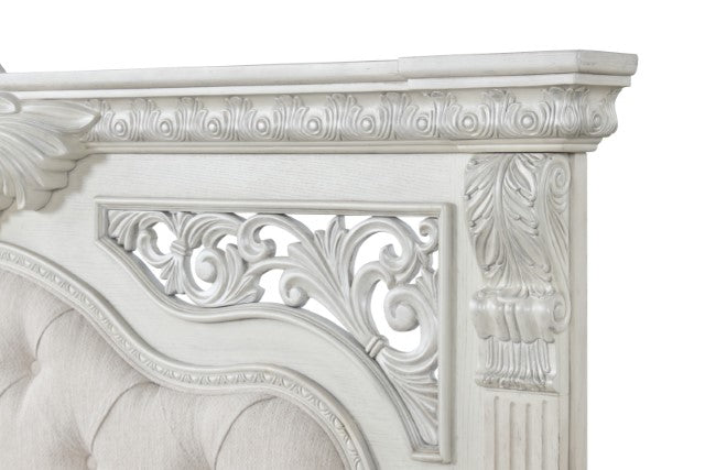 Promenade E.King & Queen Bed Brown & White - Marjories Furniture (Las Vegas, NV)