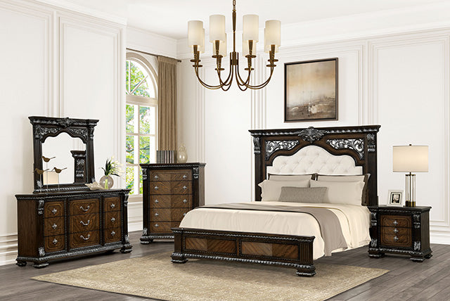 Promenade E.King & Queen Bed Brown & White - Marjories Furniture (Las Vegas, NV)