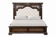 Promenade E.King & Queen Bed Brown & White - Marjories Furniture (Las Vegas, NV)