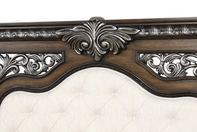 Promenade E.King & Queen Bed Brown & White - Marjories Furniture (Las Vegas, NV)