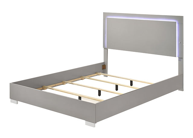 Sinistra Bed Beige, Black, White - Marjories Furniture (Las Vegas, NV)