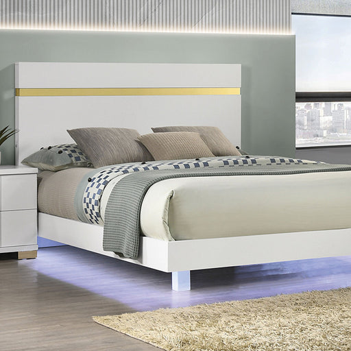 Lillestrom E.King, Queen, Full, & Full Bed Black & White - Marjories Furniture (Las Vegas, NV)