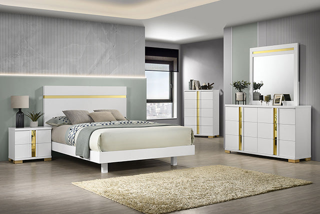 Lillestrom E.King, Queen, Full, & Full Bed Black & White - Marjories Furniture (Las Vegas, NV)