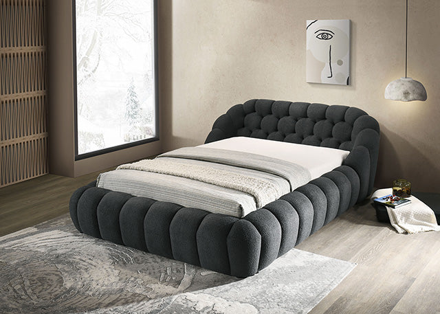Newquay E.King & Queen Bed White, Grey, & Black - Marjories Furniture (Las Vegas, NV)
