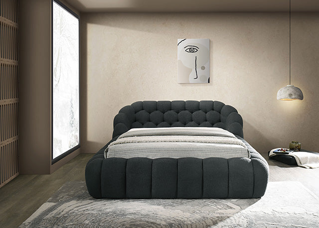Newquay E.King & Queen Bed White, Grey, & Black - Marjories Furniture (Las Vegas, NV)