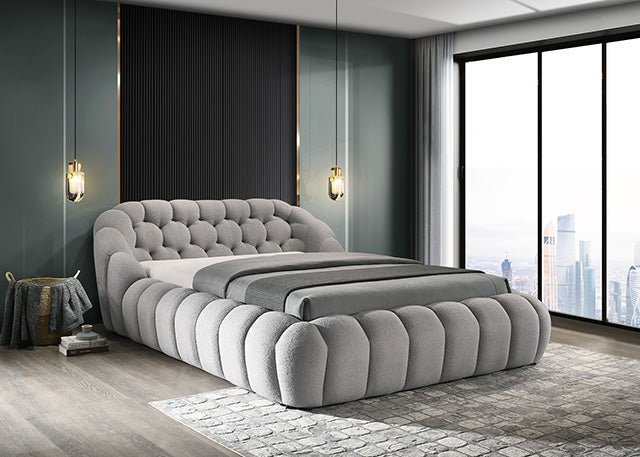 Newquay E.King & Queen Bed White, Grey, & Black - Marjories Furniture (Las Vegas, NV)