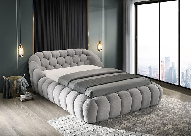 Newquay E.King & Queen Bed White, Grey, & Black - Marjories Furniture (Las Vegas, NV)