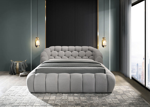 Newquay E.King & Queen Bed White, Grey, & Black - Marjories Furniture (Las Vegas, NV)