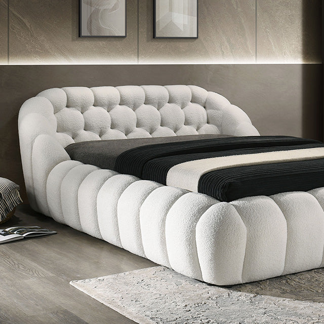 Newquay E.King & Queen Bed White, Grey, & Black - Marjories Furniture (Las Vegas, NV)