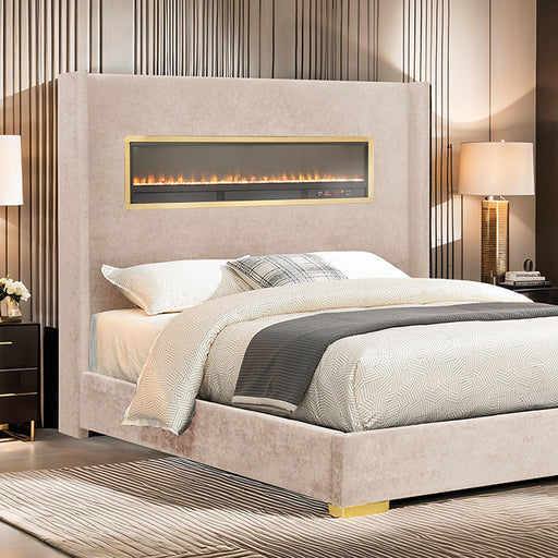 Danvers Bed Beige, Black, & Grey - Marjories Furniture (Las Vegas, NV)
