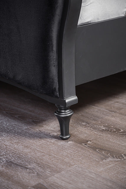 Melodi Parc E.King & Queen Bed Black & Silver - Marjories Furniture (Las Vegas, NV)