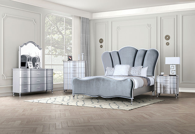 Melodi Parc E.King & Queen Bed Black & Silver - Marjories Furniture (Las Vegas, NV)