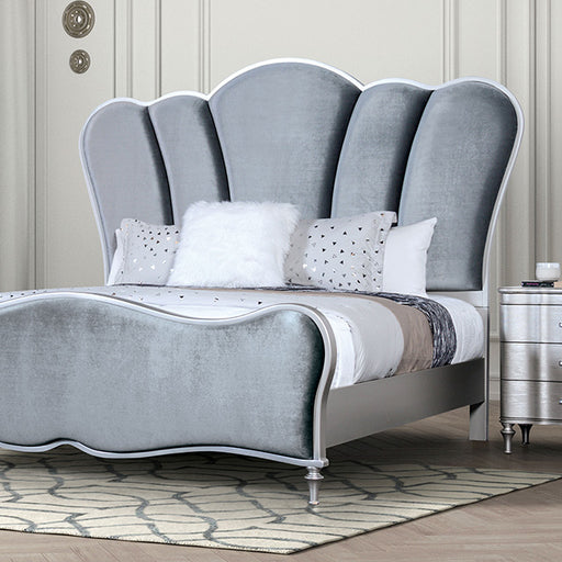 Melodi Parc E.King & Queen Bed Black & Silver - Marjories Furniture (Las Vegas, NV)