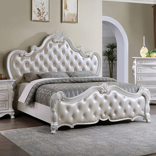 Ventresca Bed White & Chrome - Marjories Furniture (Las Vegas, NV)