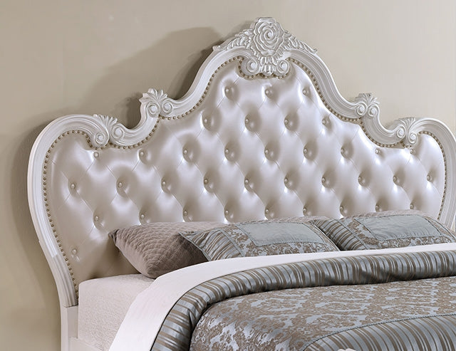 Ventresca Bed White & Chrome - Marjories Furniture (Las Vegas, NV)