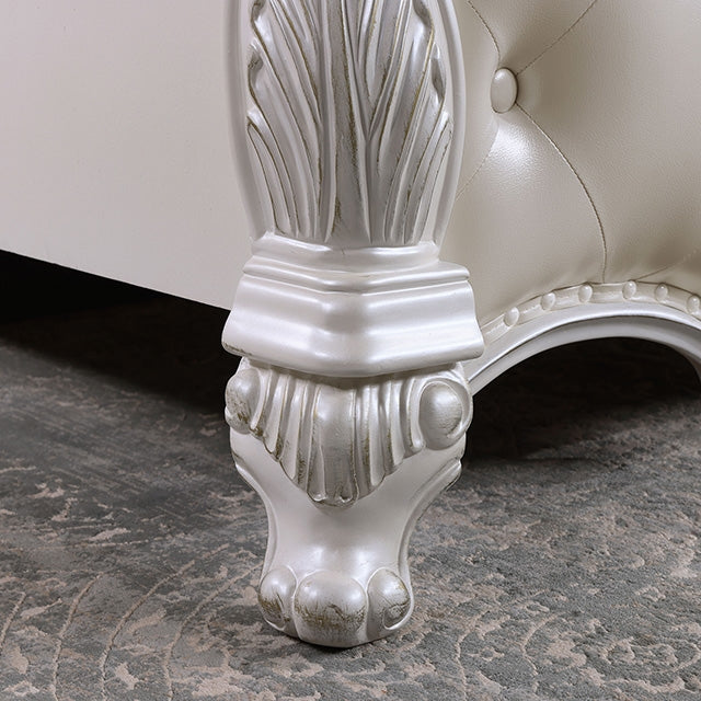 Ventresca Bed White & Chrome - Marjories Furniture (Las Vegas, NV)