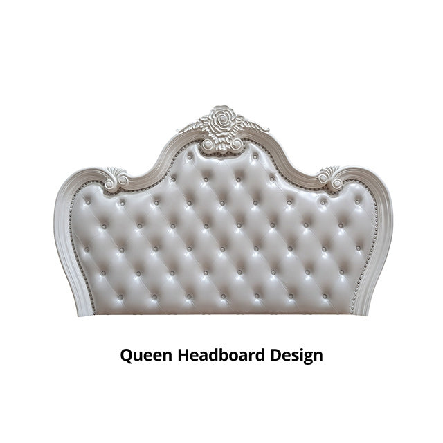 Ventresca Bed White & Chrome - Marjories Furniture (Las Vegas, NV)