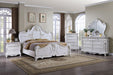 Ventresca E.King & Queen Bed White & Chrome - Marjories Furniture (Las Vegas, NV)