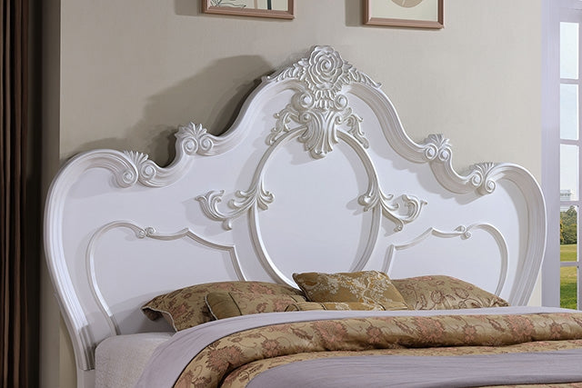 Roselli Bed Chrome & White - Marjories Furniture (Las Vegas, NV)