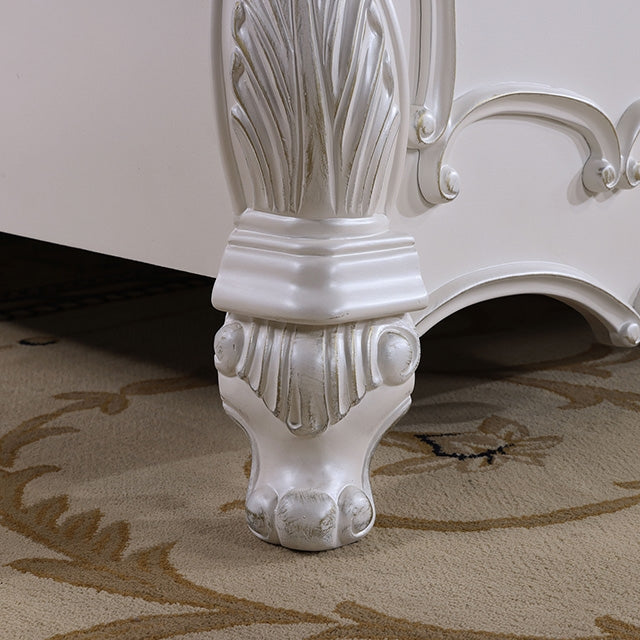 Roselli Bed Chrome & White - Marjories Furniture (Las Vegas, NV)